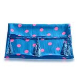 J Francis Jewel Blue Pink Polka Dot Scarf